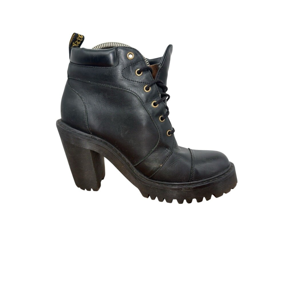 Dr Martens Wome‎ AVERIL- AW004 Black Leather Lace-Up  Size 7 womens boots